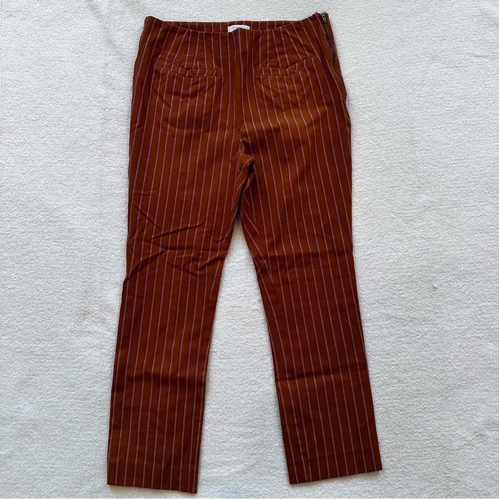 Anthropologie The Essential Slim Pocket Orange Pinstripe Pant